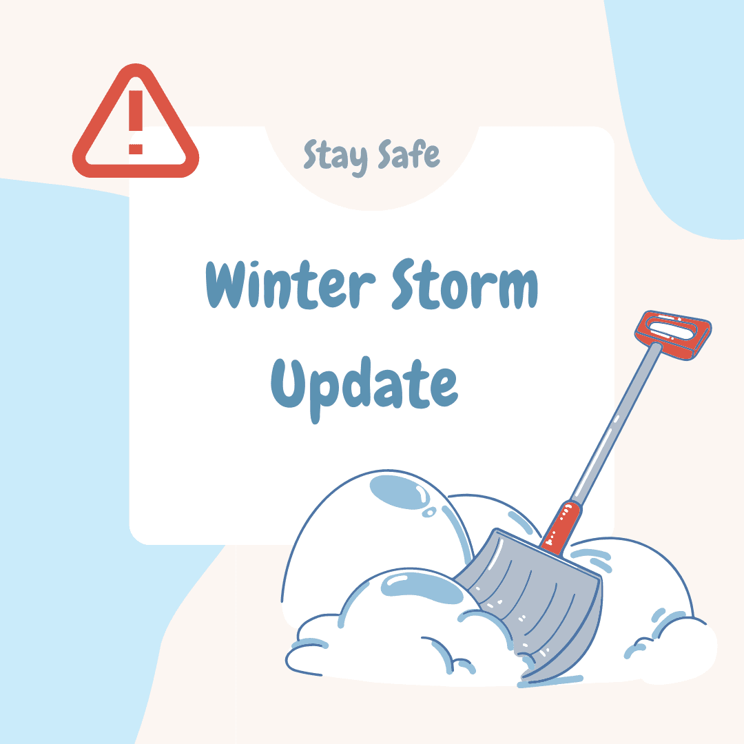 Blue and White Simple Clean Heavy Snow Warning Instagram Post